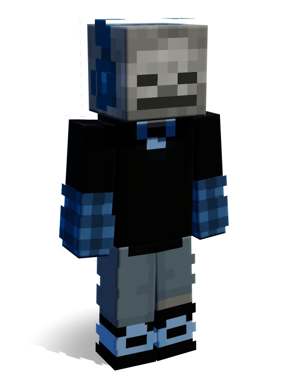 Neon Skeleton Minecraft skin